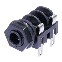 Neutrik NMJ2HF-S - 6,35 mm monó aljzat, beépíthető, M műanyag ház, műanyag rögzítő