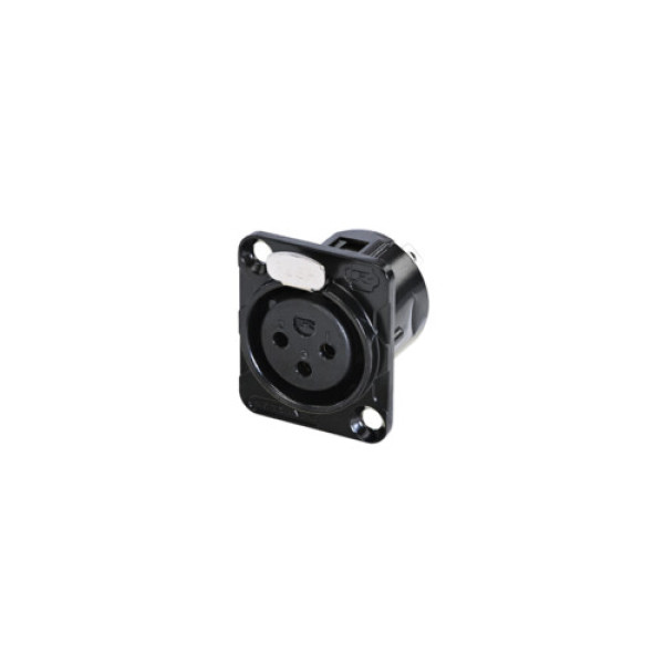 REAN RC3FDL-B - 3 pólusú XLR aljzat, D ház, aranyozott erintkező, fekete, ömlesztett