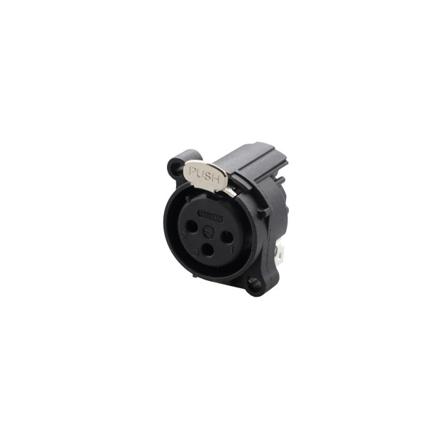 REAN RRX3F-AA-020 - 3 pólusú XLR aljzat vízszintes nyákhoz, külön GND és ház érintkezővel, reteszes A ház REAN RRX3F-AA-020 - 3 pólusú XLR aljzat vízszintes nyákhoz, külön GND és ház érintkezővel, reteszes A ház