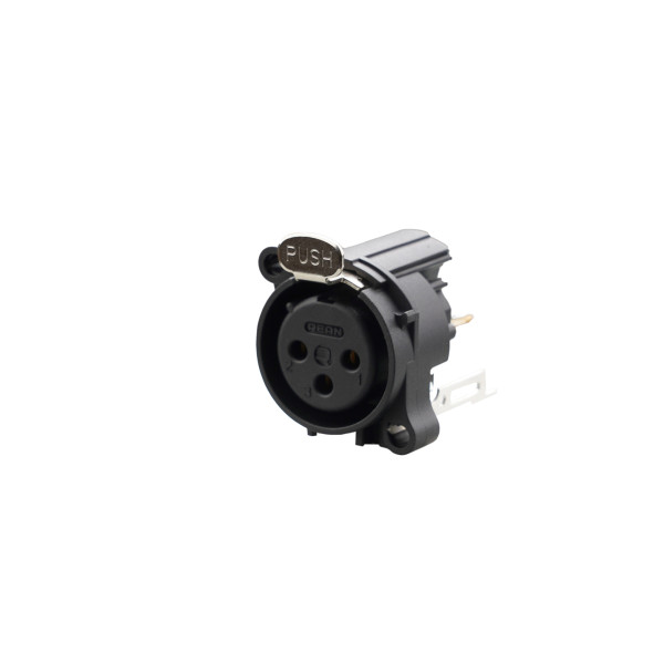 REAN RRX3F-AA-022 - 3 pólusú XLR aljzat függőleges nyákhoz, külön GND és ház érintkezővel, reteszes A ház REAN RRX3F-AA-022 - 3 pólusú XLR aljzat függőleges nyákhoz, külön GND és ház érintkezővel, reteszes A ház