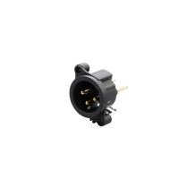 REAN RRX3M-AA-023 - 3 pólusú XLR dugó függőleges nyákhoz, külön  GND és ház érintkezővel, retesz nélküli AA ház
