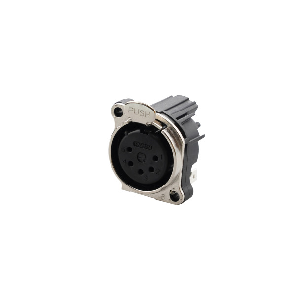 REAN RRX5F-B-020 - 5 pólusú XLR aljzat vízszintes nyákhoz, külön GND és ház érintkezővel, reteszes B ház REAN RRX5F-B-020 - 5 pólusú XLR aljzat vízszintes nyákhoz, külön GND és ház érintkezővel, reteszes B ház