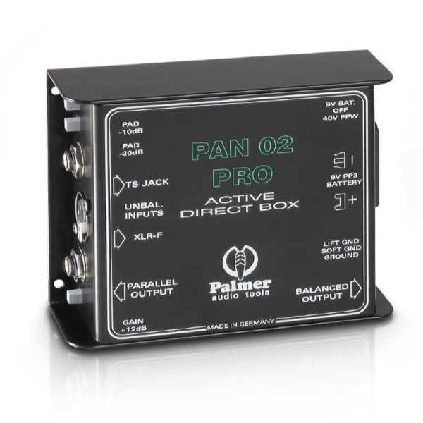 Palmer PAN 02 PRO - DI-box PRO, aktív, egycsatornás Palmer PAN 02 PRO - DI-box PRO, aktív, egycsatornás
