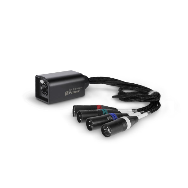 Palmer AoC Loom XLR M - négycsatornás csoportkábel adapter, etherCON – 4 x XLR3 papa csatlakozó