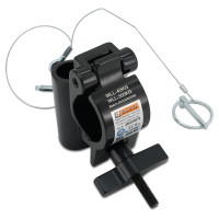 Riggatec 400200078 félbilincs TV28 csatlakozóhoz - 16 mm-es csappal | fekete | teherbírás 300kg | 48-51mm csőátmérő