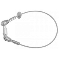 Riggatec 400201005 biztonsági drótkötél - teherbírás 9kg | ezüst | 100cm hosszú | 3mm vastag | gyorszáras lánczár