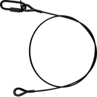 Riggatec 400202325 biztonsági drótkötél - teherbírás 25kg | fekete - 100cm hosszú | 5mm vastag | gyorszáras lánczár Riggatec 400202325 biztonsági drótkötél - teherbírás 25kg | fekete - 100cm hosszú | 5mm vastag | gyorszáras lánczár