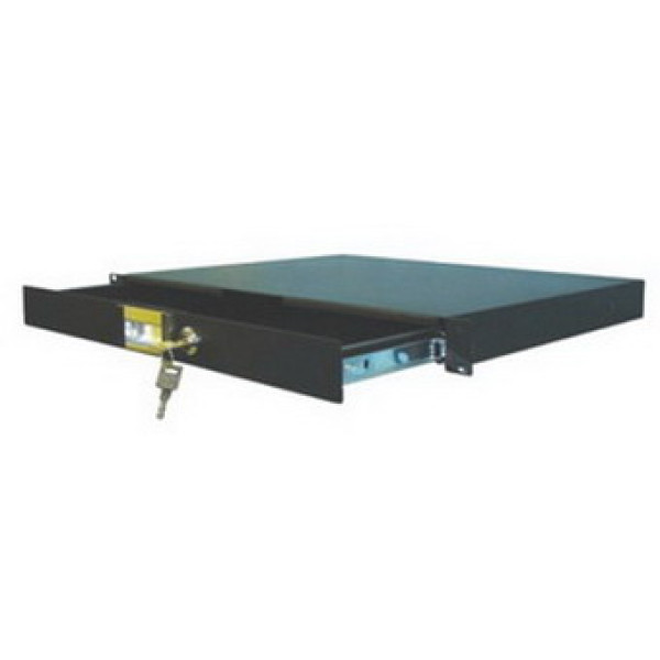 Robust.hu RD 1U A - 19" 1u 350 mm, rack fiók, fekete, kulccsal zárható