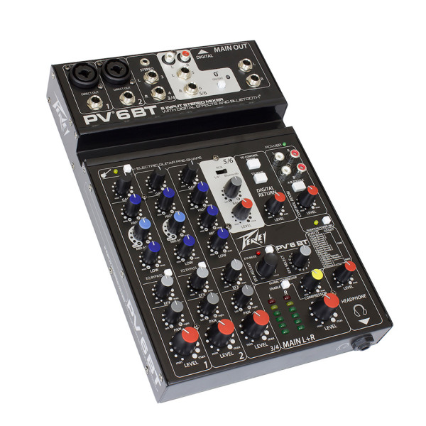 Peavey PA PV6BT mixer keverőpult Bluetooth kapcsolattal