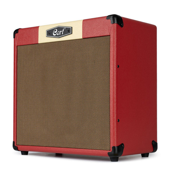 Cort CM30R-DR gitárerősítő zengetővel, 30 Watt, Bluetooth, piros