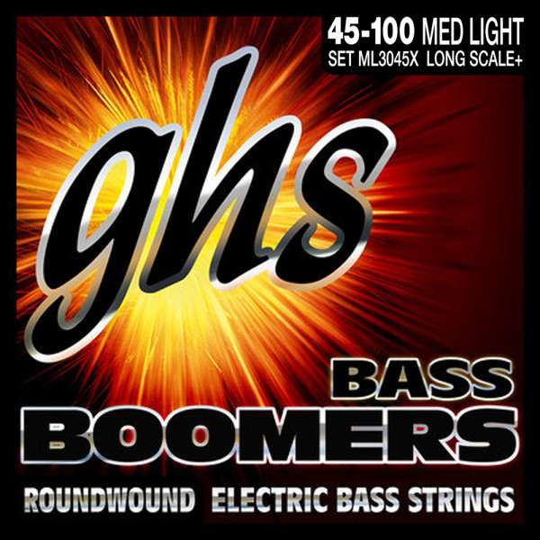 GHS ML3045X el.basszushúr - Boomers Extra Long Scale, Medium Light, 45-100