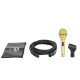 Peavey PA PVi 2G MIC X-X mikrofon arany színű, XLR-XLR kábellel, tartozékokkal