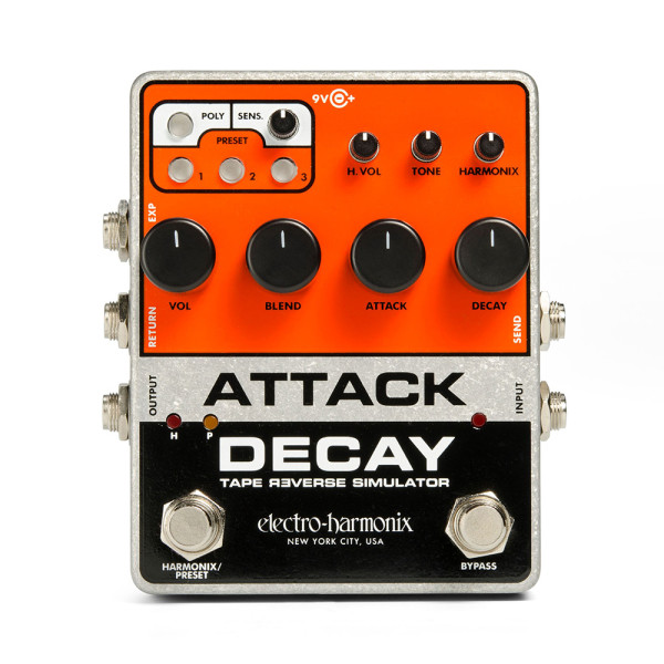 Electro-Harmonix AttackDecay effektpedál - Attack Decay rev.tape simulator