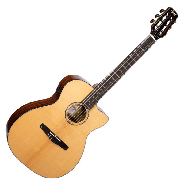 Cort Gold-OC8 Nylon with case klasszikus gitár Fishman elektronikával, félkemény tokkal, All solid, natúr