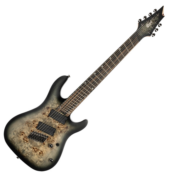 Cort SDB elektromos gitár, 7 húros, Multi Scale, csilllagpor fekete
