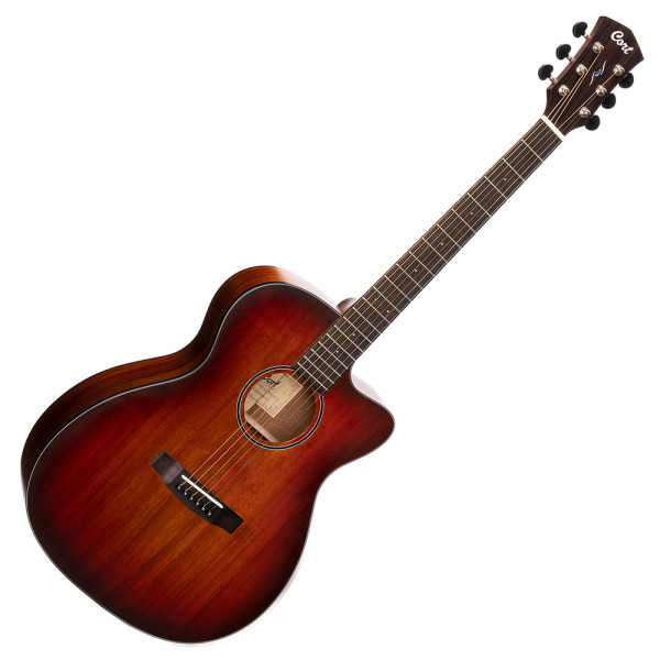 Cort Core-OC ABW OPLB with case akusztikus gitár Fishman elektronikával, All solid, deluxe félkemény tokkal, blackwood, világos burst