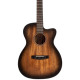 Cort Core-OC AMH OPBB with case akusztikus gitár Fishman elektronikával, All solid, deluxe félkemény tokkal, mahagóni, fekete burst