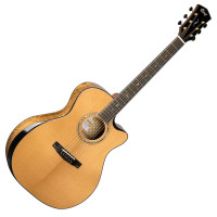 Cort Gold-Edge with case akusztikus gitár elektronikával, félkemény tokkal, All solid, triple bevel cut, natúr