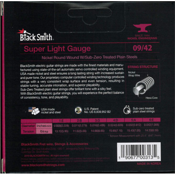 BlackSmith NW-0942-3P Electric, Super Light 09-42 húr - 3 szett