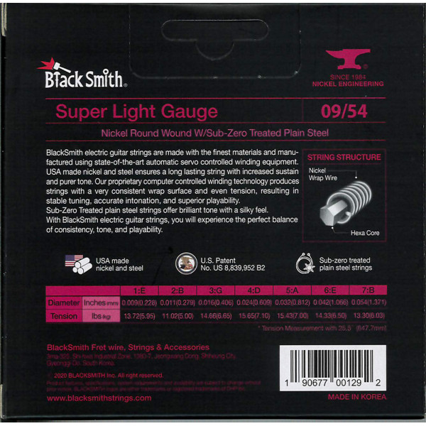 BlackSmith NW-0954-7 Electric, Super Light 09-54 húr - 7 húros