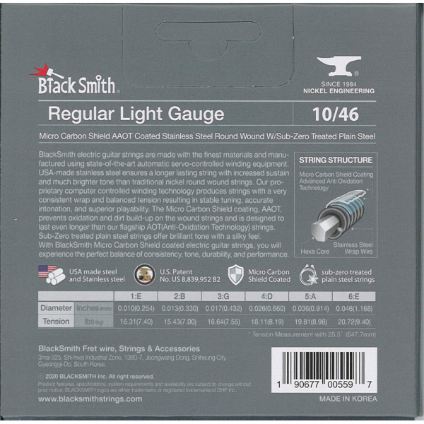 BlackSmith AASW-1046 AAOT Electric, Regular Light 10-46 stainless húr