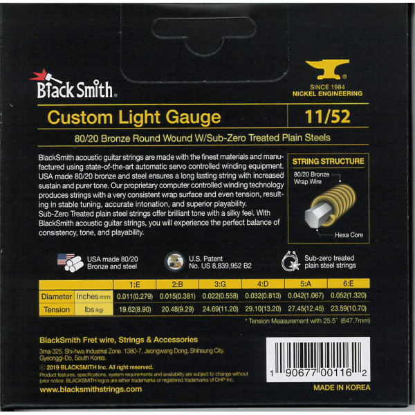 BlackSmith BR-1152 Acoustic Bronze, Custom Light 11-52 húr