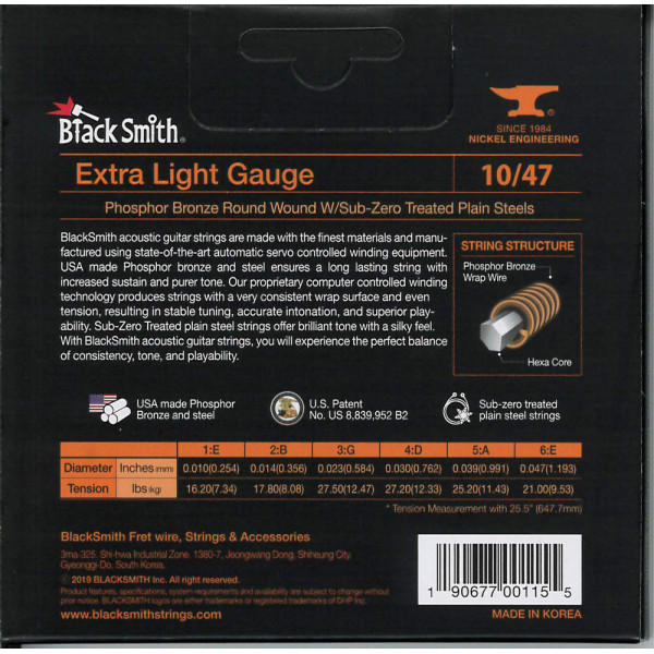 BlackSmith PB-1047 Acoustic Phosphor Bronze, Extra Light 10-47 húr