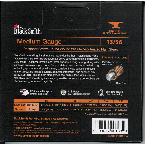 BlackSmith Acoustic Phosphor Bronze, Medium 13-56 húr