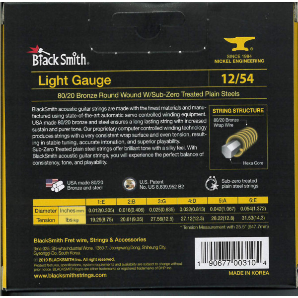 BlackSmith BR-1254-3P Acoustic Bronze, Light, 12-54 húr - 3 szett