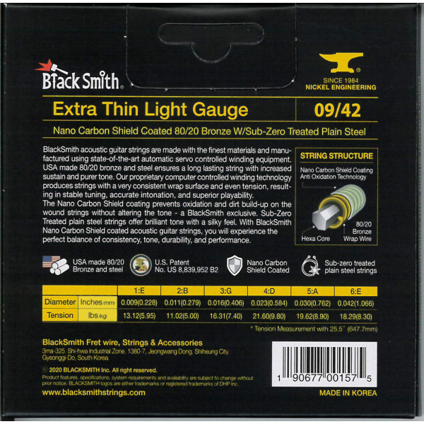 BlackSmith ABR-0942 AOT Acoustic Bronze, Extra Thin Light 09-42 húr