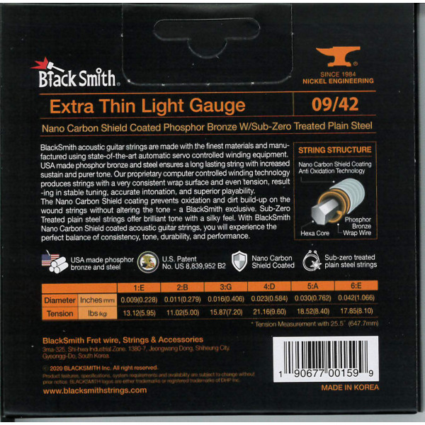 BlackSmith APB-0942 AOT Acoustic Phosphor Bronze, Extra Thin Light 09-42 húr