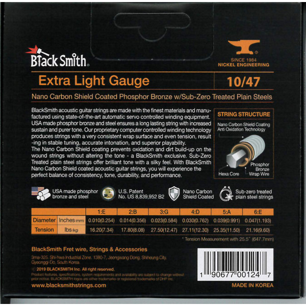 BlackSmith APB-1047 AOT Acoustic Phosphor Bronze, Extra Light 10-47 húr