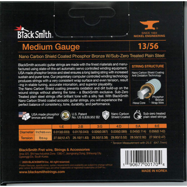 BlackSmith APB-1356 AOT Acoustic Phosphor Bronze, Medium 13-56 húr