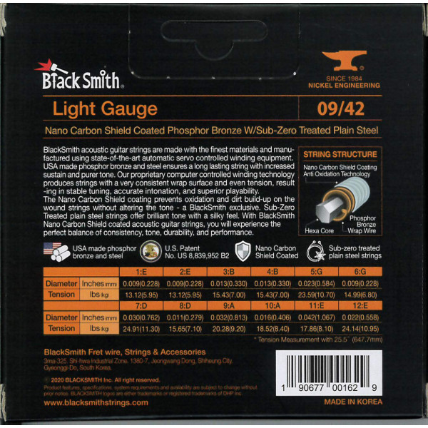 BlackSmith APB12-0942 AOT Acoustic Phosphor Bronze, Light 09-42 húr - 12 húros