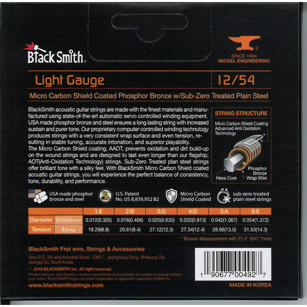 BlackSmith AAPB-1254 AAOT Acoustic Phosphor Bronze, Light 12-54 húr