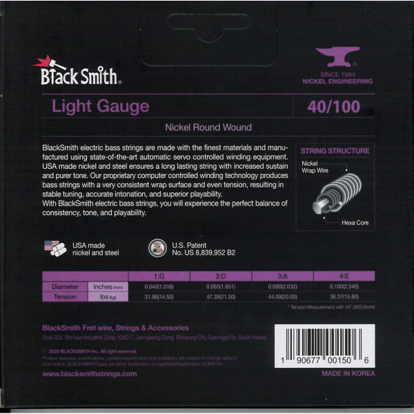 BlackSmith NW-40100-4-34 Bass, Light, 34 col, 40-100 húr
