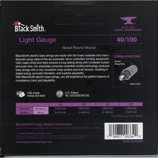 BlackSmith NW-40100-4-35 Bass, Light, 35 col, 40-100 húr