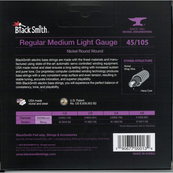 BlackSmith NW-45105-4-34 Bass, Regular Medium Light, 34 col, 45-105 húr