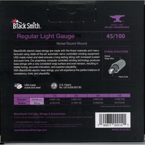 BlackSmith Bass, Regular Light, 34 col, 45-100 húr