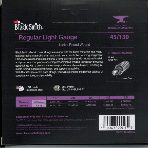BlackSmith NW-45130-5-35 Bass, Regular Light, 35 col, 45-130 húr - 5 húros
