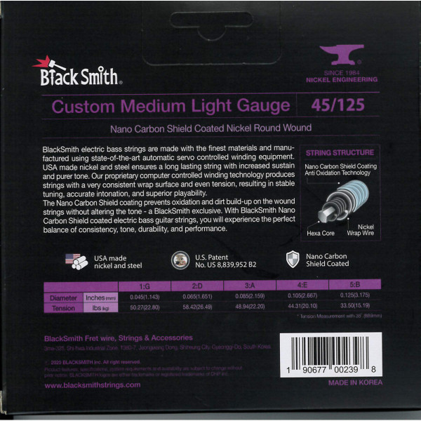 BlackSmith ANW-45125-5-35 AOT Bass, Custom Medium Light, 35 col, 45-125 húr - 5 húros