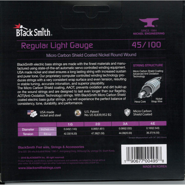 BlackSmith AAEB-45100-4-34 AAOT Bass, Regular Light, 34 col, 45-100 húr