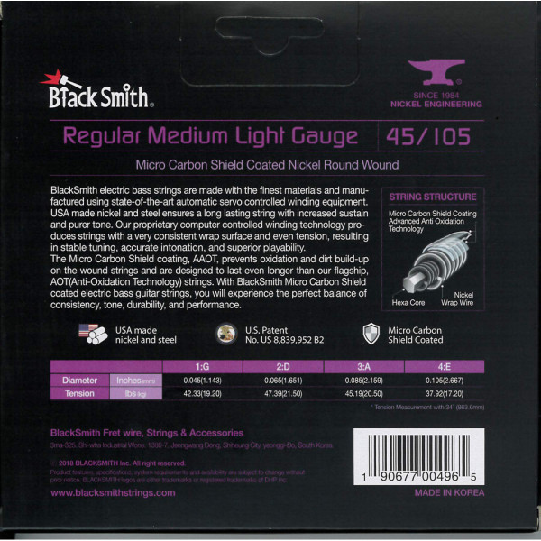 BlackSmith AAEB-45105-4-34 AAOT Bass, Regular Medium Light, 34 col, 45-105 húr