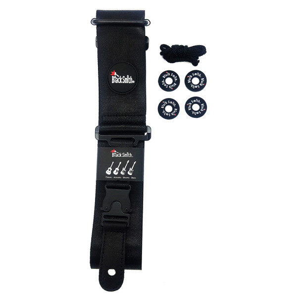 BlackSmith NSCBS-001 Black gitár heveder, nylon, fekete