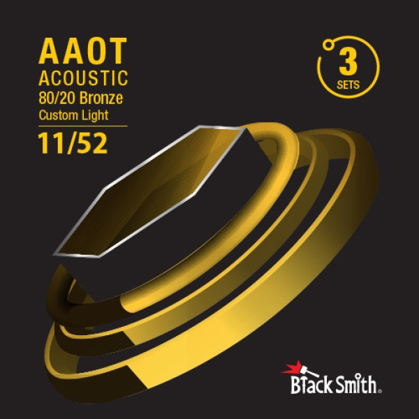 BlackSmith AABR-1152-3P AAOT Acoustic Bronze, Custom Light 11-52 húr - 3 szett