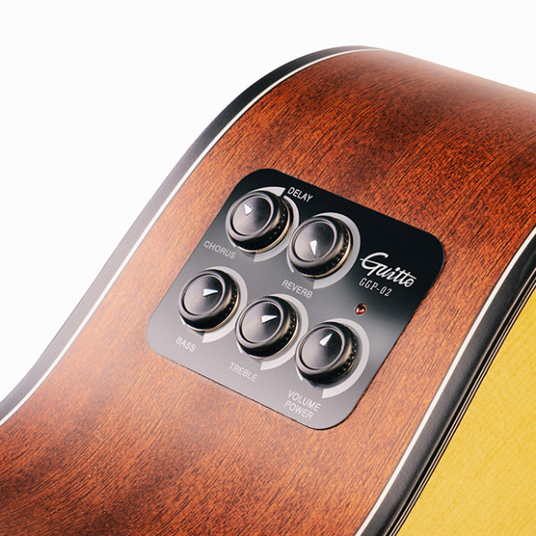 Guitto 02 rezonancia-hangszedő beépített effekt-hangszóróval