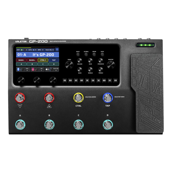 Valeton GP-200 multi-effekt processzor pedál, fekete