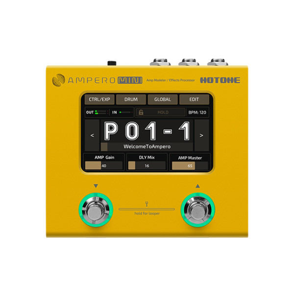 Hotone MP-50MG Ampero Mini erősítő modellező és effekt processzor, körömvirág színű