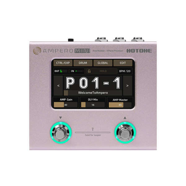 Hotone MP-50PT Ampero Mini erősítő modellező és effekt processzor, lila taró színű