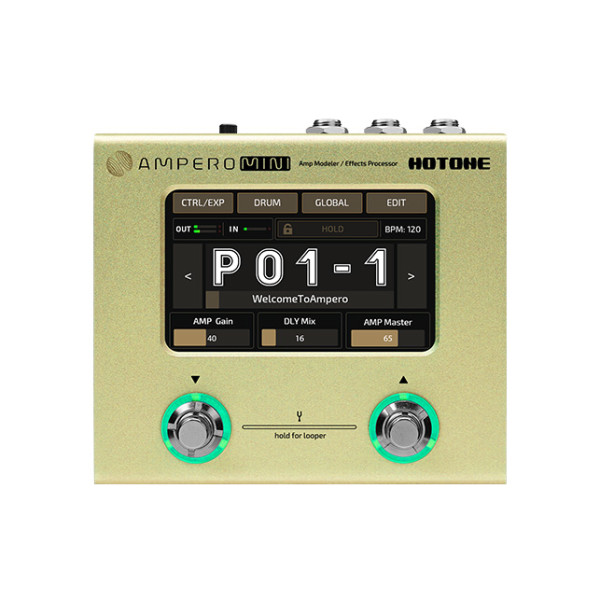 Hotone MP-50MT Ampero Mini erősítő modellező és effekt processzor, mustárszínű